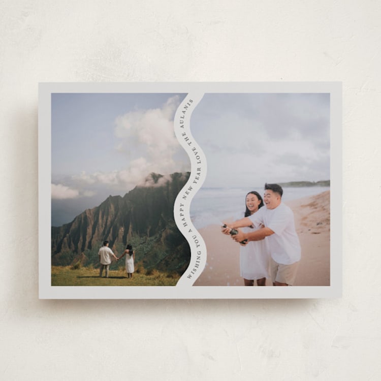 "curvy duo" - Holiday Cards in Mist by Lori Wemple - Front