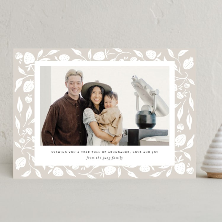 "Abundant Year" - Holiday Cards in Vanilla by Kim Thoa - Front