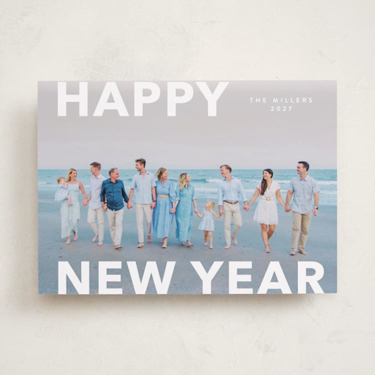 "Modern Type" - Holiday Cards in Cloud by Angela Thompson - Front