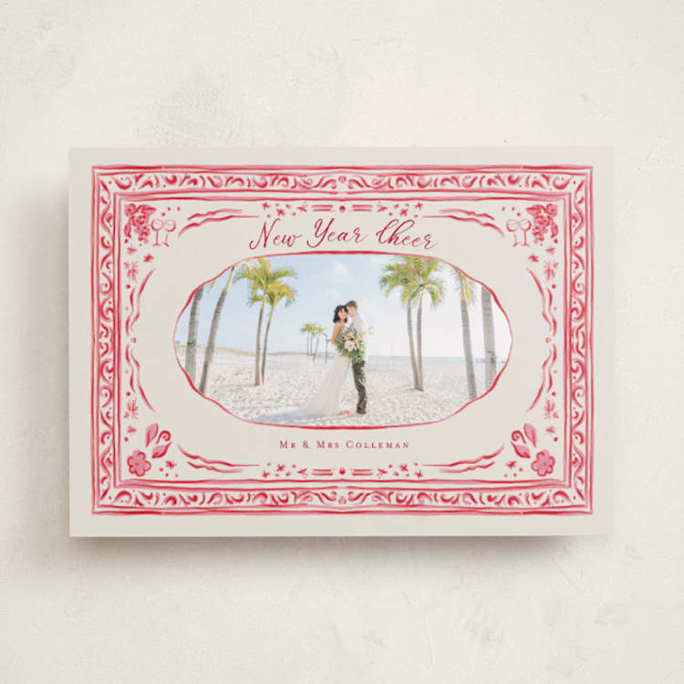 "cheerful frame" - Holiday Cards in Peppermint by Lucrecia Caporale - Front