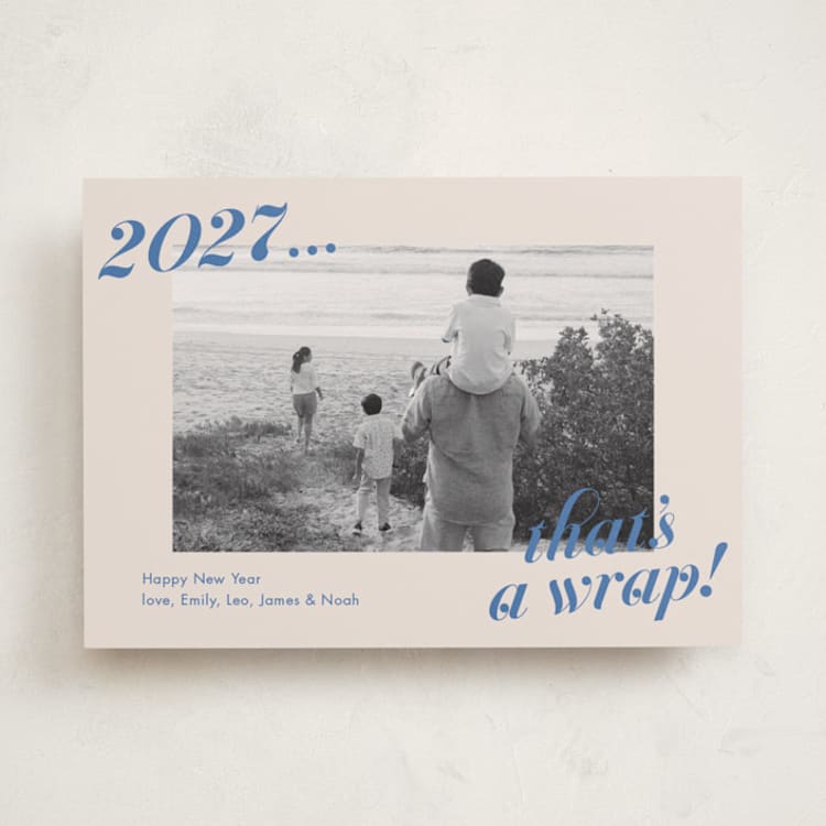 "Wrapped Up" - Holiday Cards in Lake by Megan Davis - Front