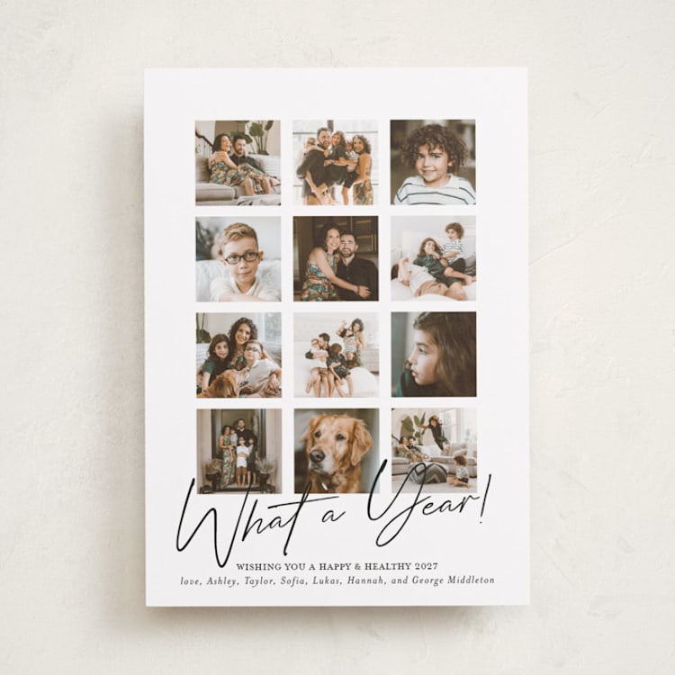 "What A Twelve Months (Year!)" - Holiday Cards in Noir by Erika Firm - Front