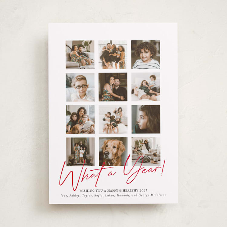 "What A Twelve Months (Year!)" - Holiday Cards in Holly Berry by Erika Firm - Front