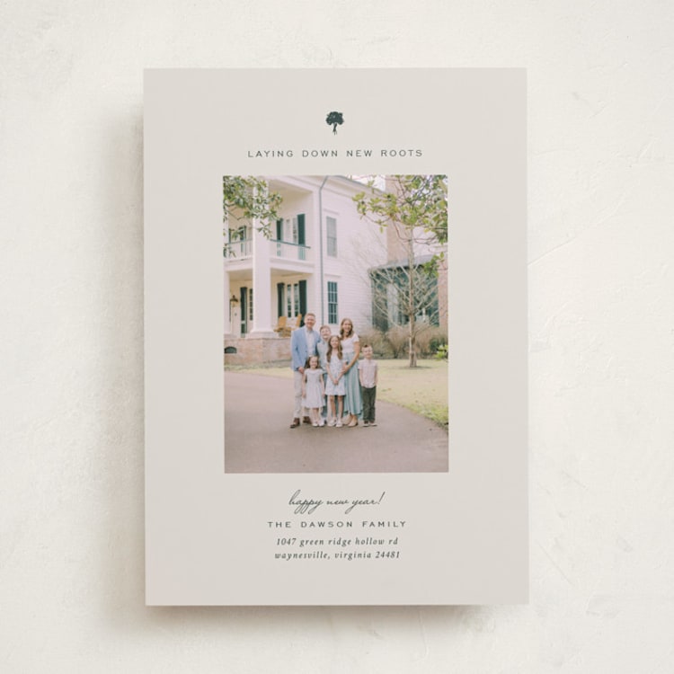 "New Year, New Roots" - Holiday Cards in Linen by Sierra Lee - Front