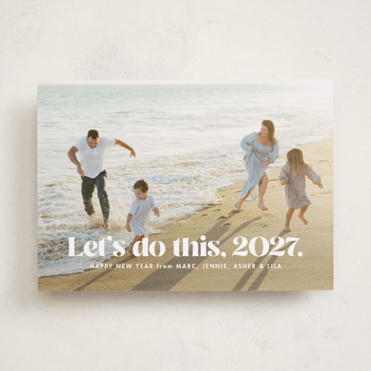 "Let's do this" - Holiday Cards in Snow by Lea Delaveris - Front