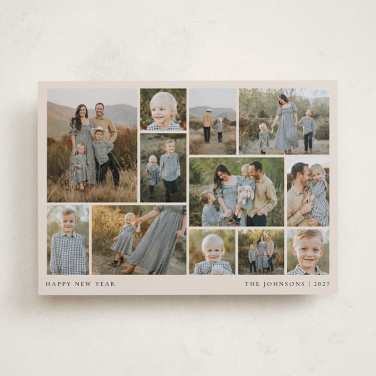 "Photomontage" - Holiday Cards in Linen by Meggy Masters - Front
