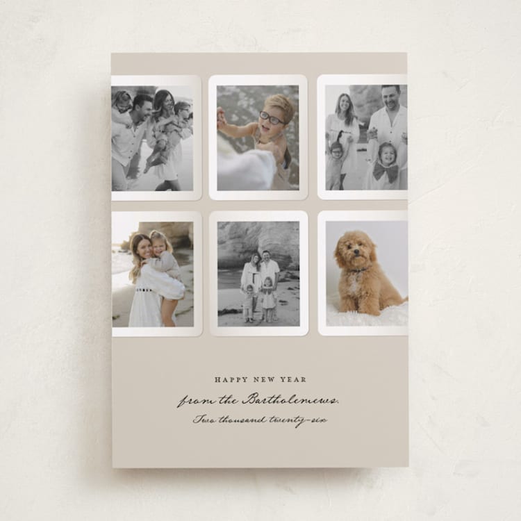 "Vintage Ephemera" - Holiday Cards in Vanilla Spice by Corinne Malesic - Front