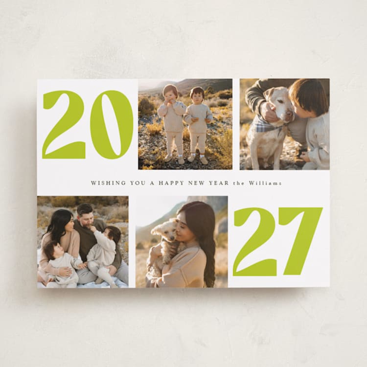 "Bold NewYear" - Holiday Cards in Lime by Baumbirdy - Front
