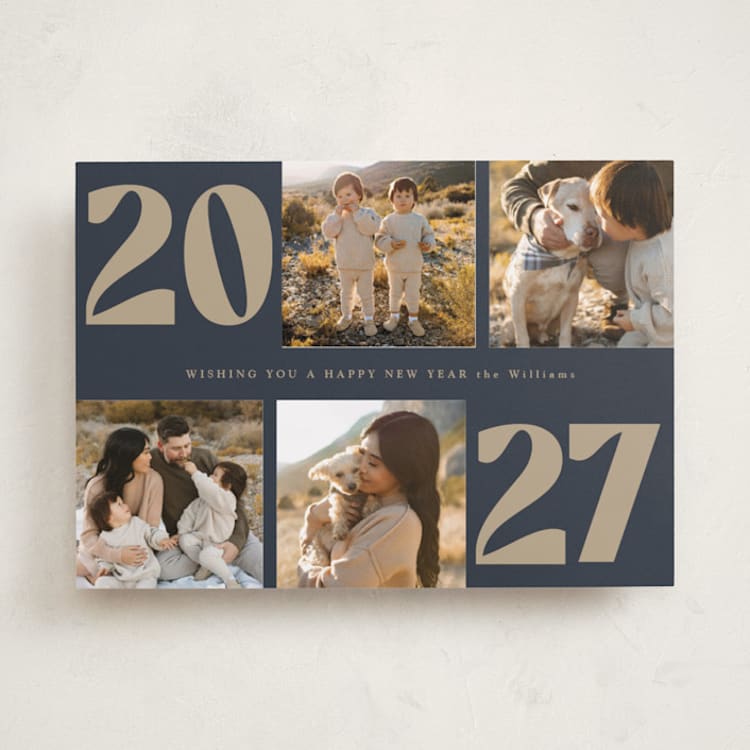 "Bold NewYear" - Holiday Cards in Navy by Baumbirdy - Front