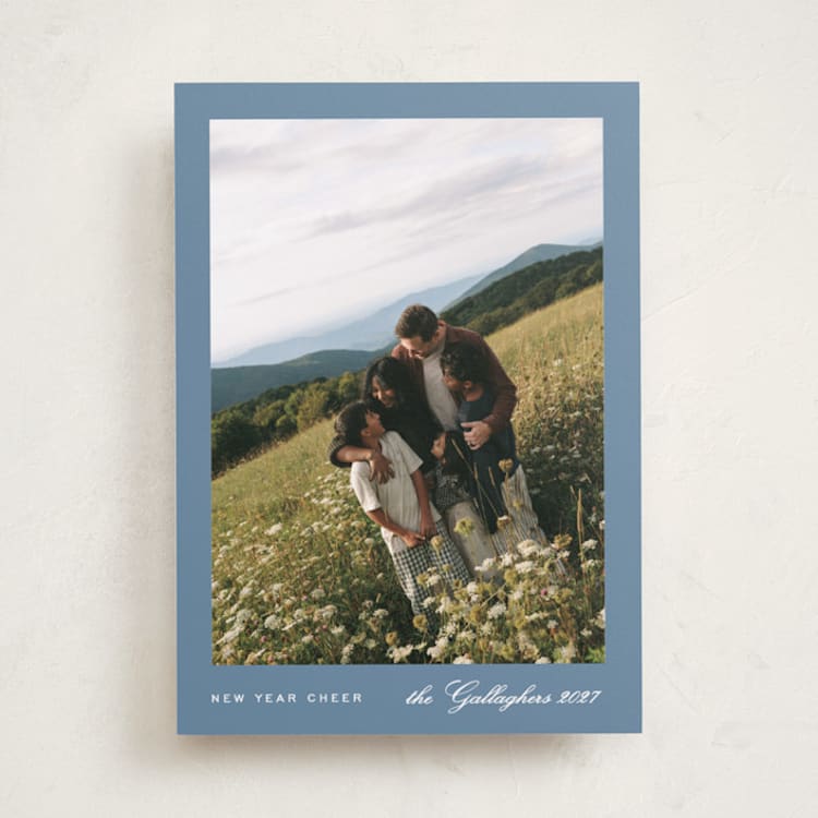 "Modern Minimalist" - Holiday Cards in Sky Blue by Nicole Walsh - Front