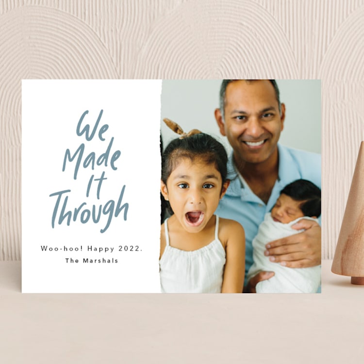"We Made It!" - Holiday Cards in Moonstone by Kelsey Mucci - Front