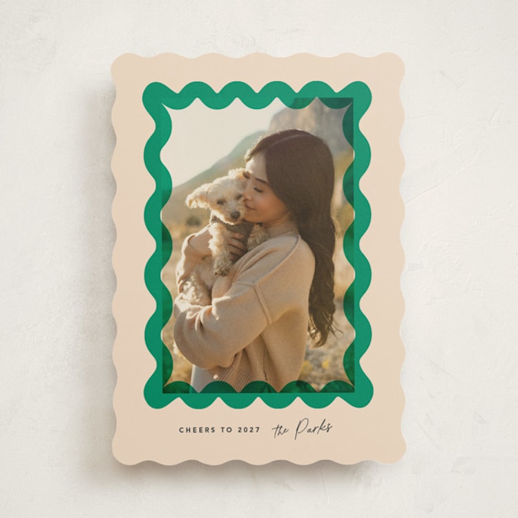 "Squiggle overlay" - Holiday Cards in Elf Shoes by Creo Study - Front