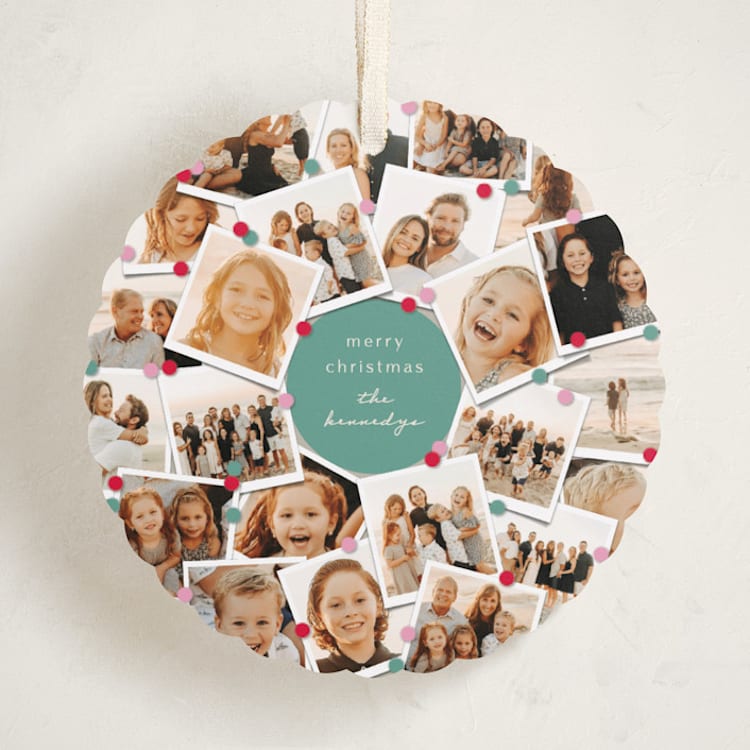"Family Tree" - Holiday Ornament Cards in Mint by fatfatin - Front