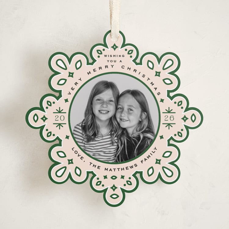 "Ornate" - Holiday Ornament Cards in Pine by Jennifer Lew - Front