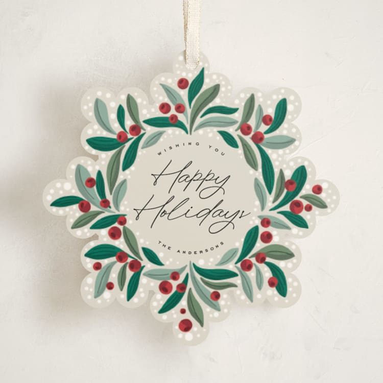 "Winter Wreath" - Holiday Ornament Cards in Wreath by Yuliya Evseeva - Front