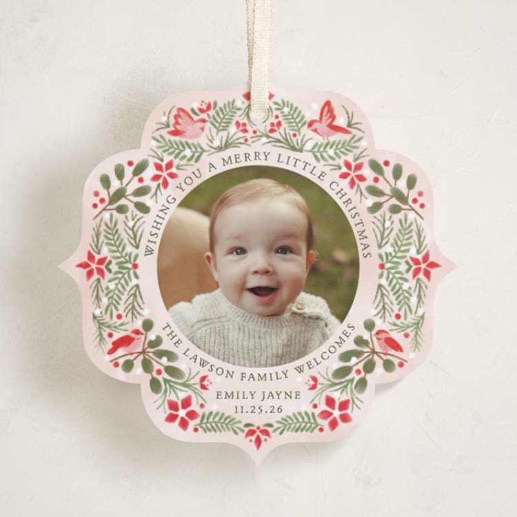 "A little more merry" - Holiday Ornament Cards in Cardinal by Paper Sun Studio - Front