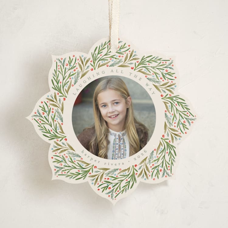 "gentle greenery" - Holiday Ornament Cards in Pudding by Anastasia Makarova - Front
