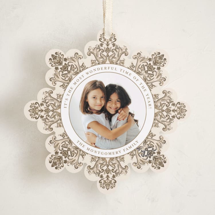 "azulejo" - Holiday Ornament Cards in Gingerbread by Jenna Holcomb - Front