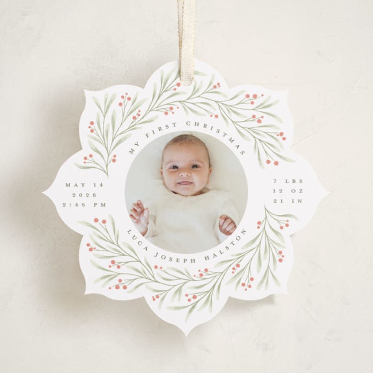 "Merry & New" - Holiday Ornament Cards in Holly Berry by Randi Cirelli - Front