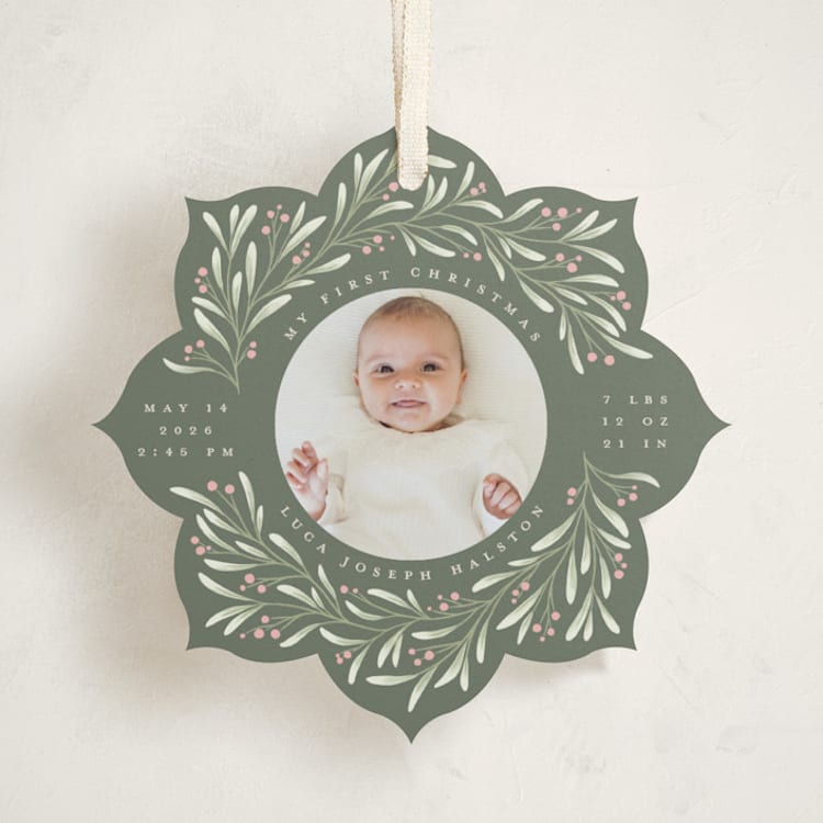 "Merry & New" - Holiday Ornament Cards in Wreath by Randi Cirelli - Front