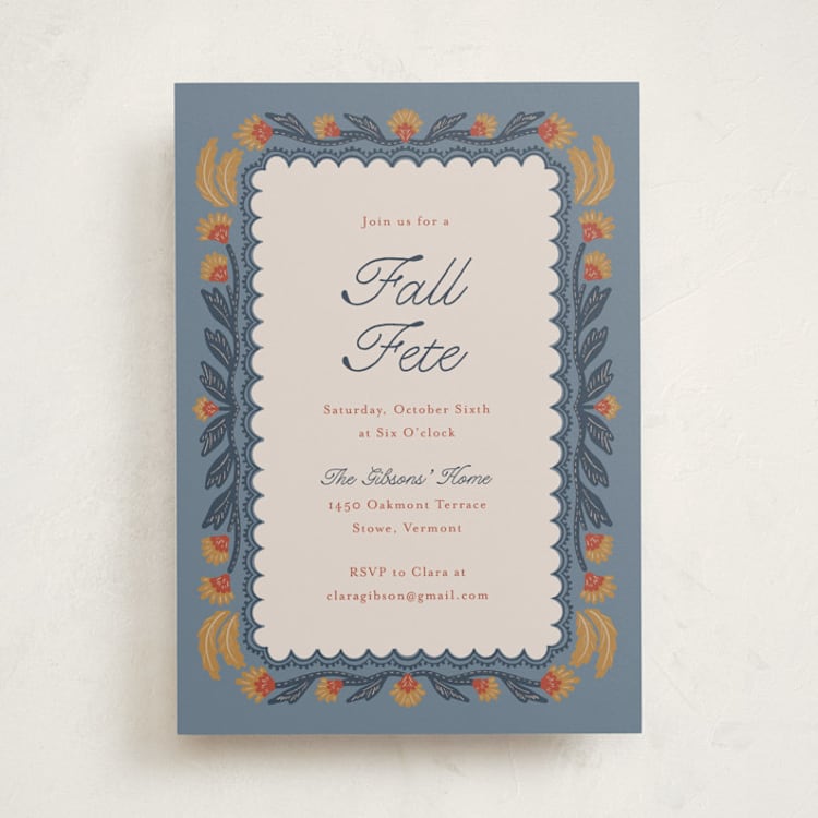 "Autumn Harvest" - Party Invitations in Slate Gray by Cindy Reynolds - Front