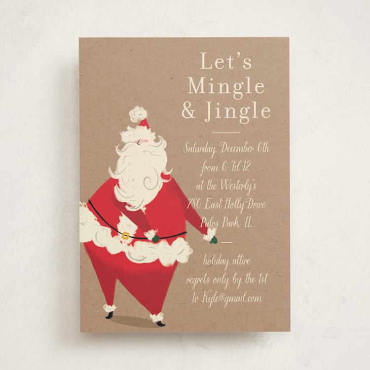"Santa Flaus" - Party Invitations in Kraft by Baumbirdy - Front