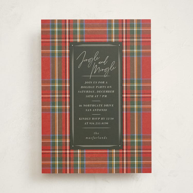 "Tweed" - Party Invitations in Flannel by Wildfield Paper Co - Front