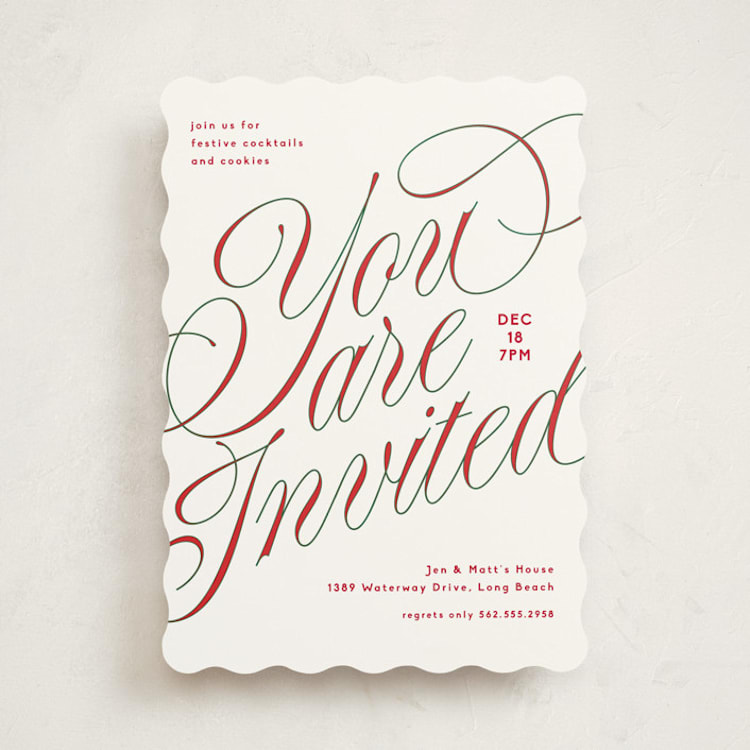 "Festive Outlines" - Party Invitations in Snow by Owl and Toad - Front