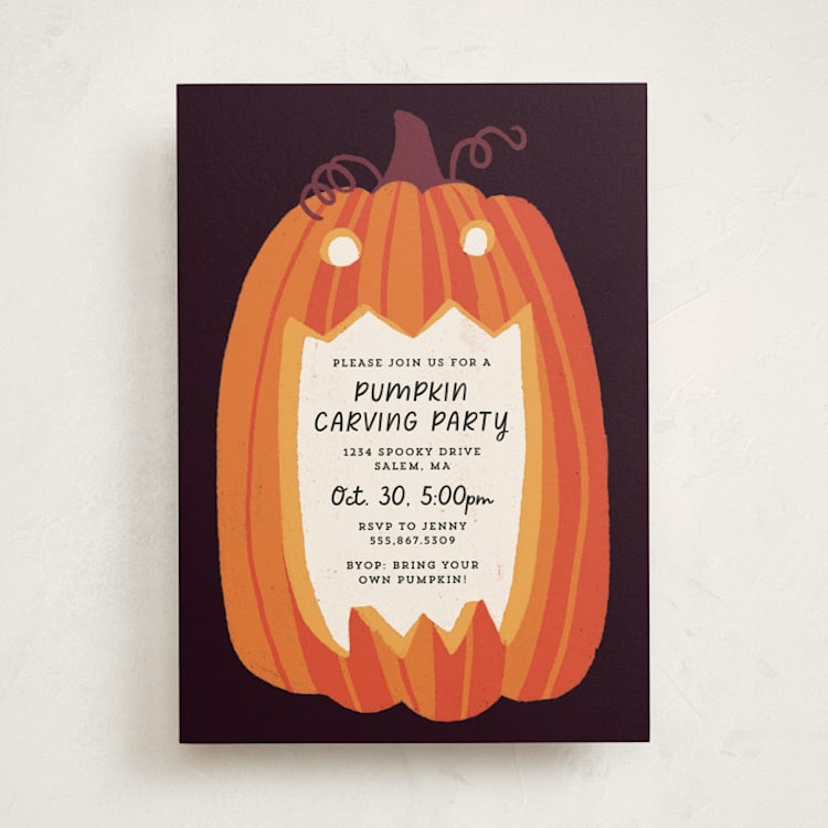 "Eat, Drink, and be Scary" - Party Invitations in Midnight by Rebecca Smith - Front