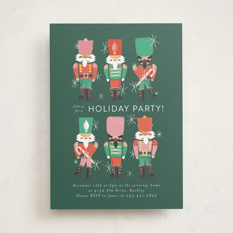 "Nutcrackers" - Party Invitations in Evergreen by Itsy Belle Studio - Front