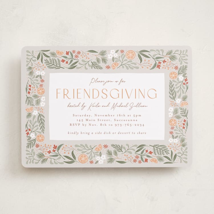 "Friendsgiving Celebration" - Party Invitations in Pumpkin Pie by Randi Cirelli - Front