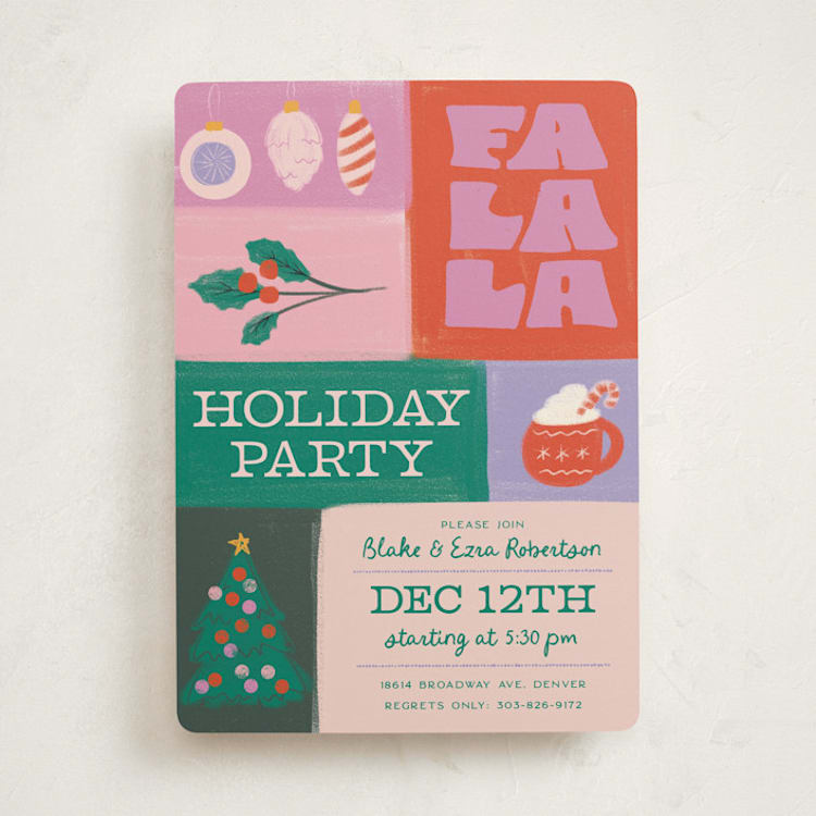 "Colorblock" - Party Invitations in Fruitcake by Jenna Holcomb - Front