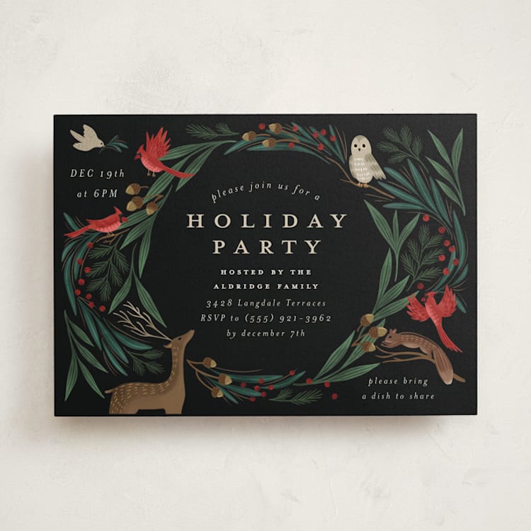 "holiday faunae" - Party Invitations in Holly Berry by Grae - Front