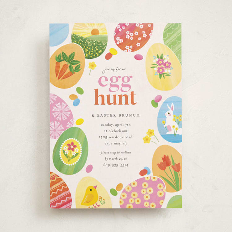 "Egg Hunt" - Party Invitations in Eggshell by Laura Moyer - Front