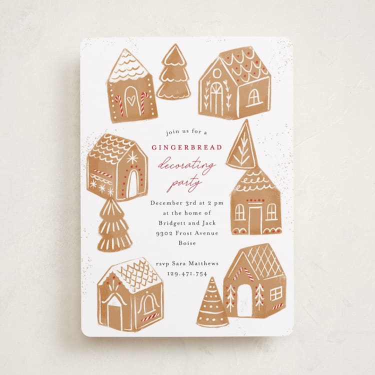 "gingerbread bakery" - Party Invitations in Icing by Rebecca Durflinger - Front