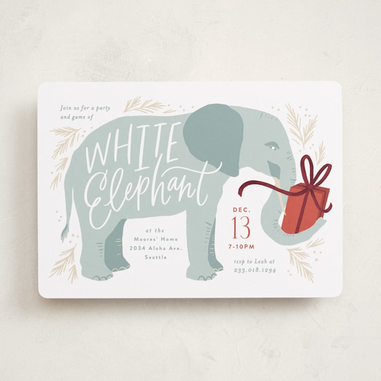 "White Elephant Present" - Party Invitations in Juniper by Alethea and Ruth - Front