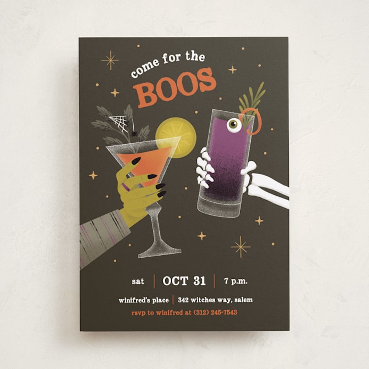 "Come for the Boos" - Party Invitations in Fudge by Renee Christensen - Front