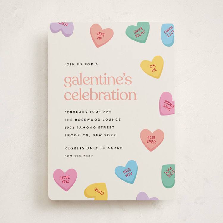 "candy hearts" - Party Invitations in Pastel by Ellen Schlegelmilch - Front