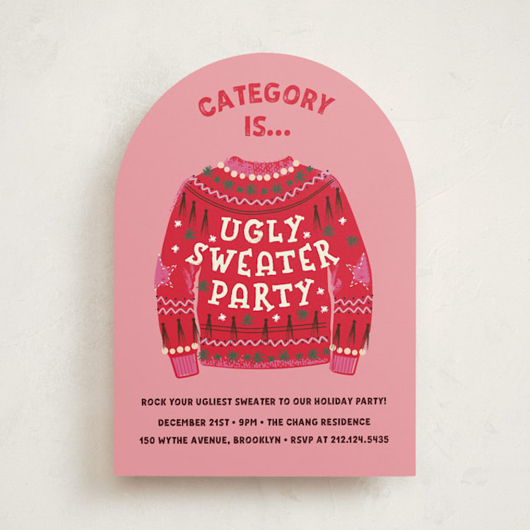 "ugly sweater" - Party Invitations in Fuchsia by Jennifer Lew - Front