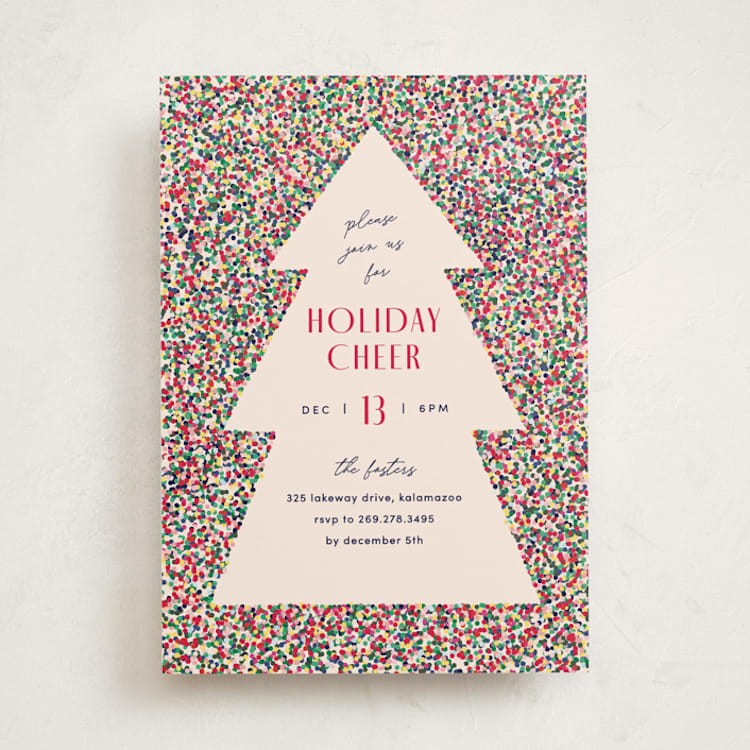"Holiday Cheer" - Party Invitations in Fruitcake by Pixel and Hank - Front