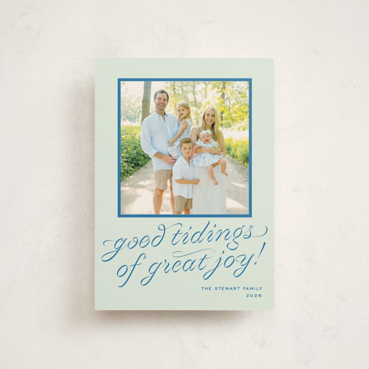 "cotillion" - Holiday Cards in Mint by Megan Davis - Front