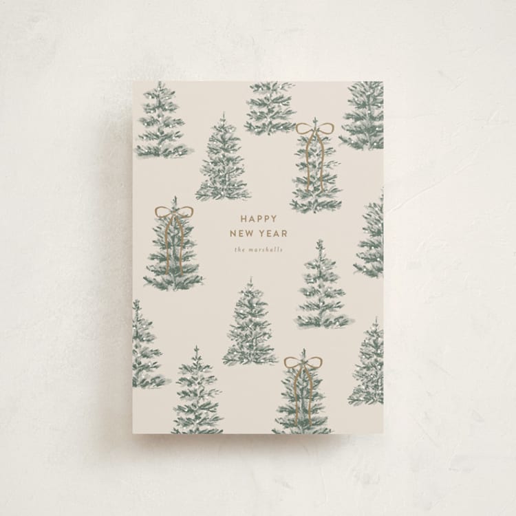 "Festive forest" - Holiday Cards in Champagne by Angela Garrick - Front