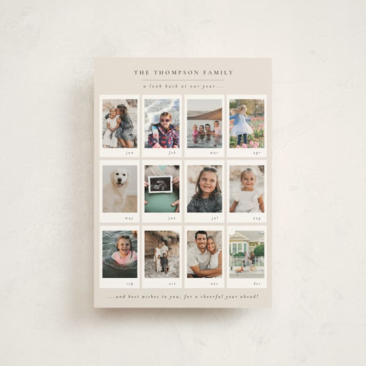 "Memory Album" - Holiday Cards in Ecru by Meggy Masters - Front