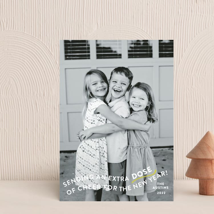 "Extra Dose" - Holiday Cards in Snow by Megan Davis - Front