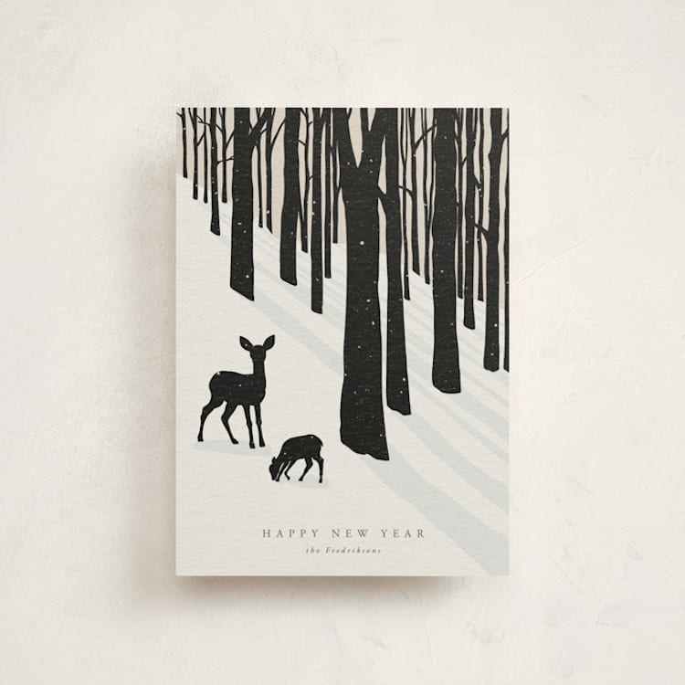 "All Is Calm" - Holiday Cards in Coal by itsjensworld - Front