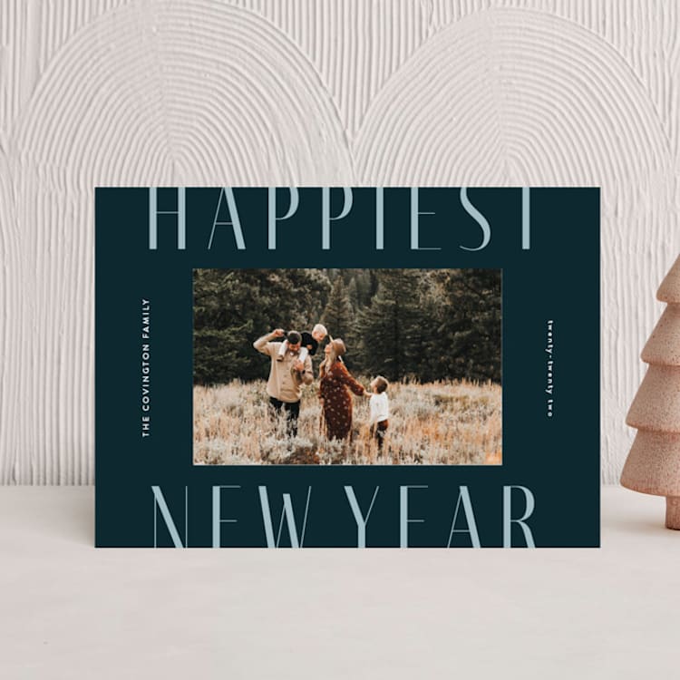 "Stacked Blessings" - Holiday Cards in Night Sky by Ekko Studio - Front