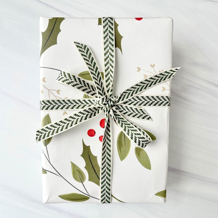 "3/8" Green Cotton Herringbone - 5 Yards" - Holiday Ribbons and Bows in green by Honey Silks Co
