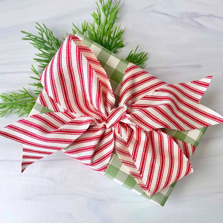 "Candy Cane Holiday Cotton Ribbon" - Holiday Ribbons and Bows in red by Honey Silks Co