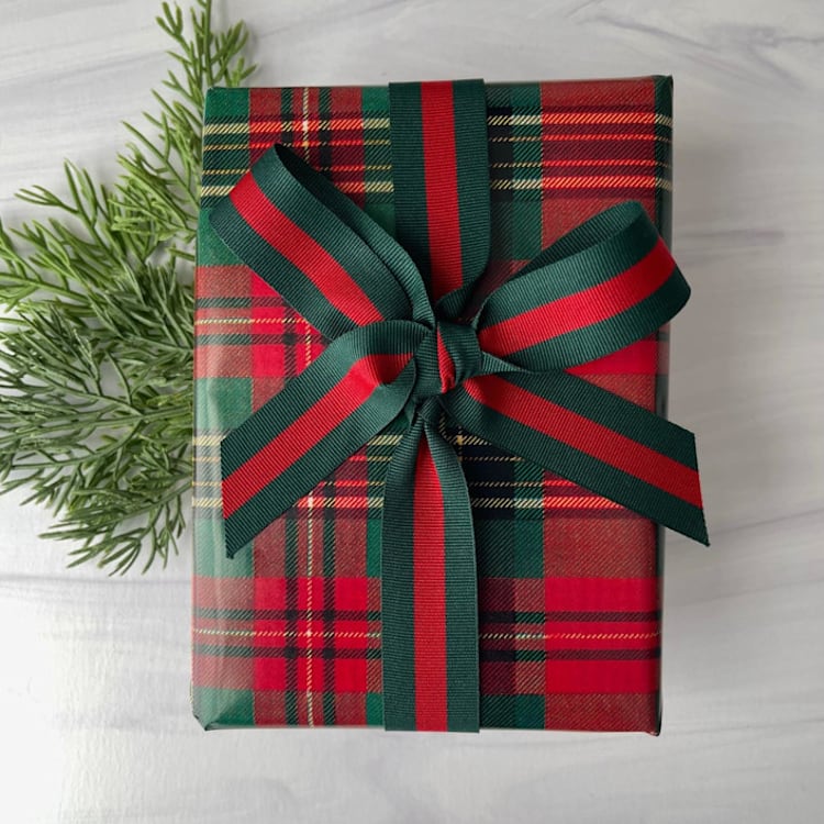 "7/8" x 15 ft Hampton Holiday Ribbon" - Holiday Ribbons and Bows in red by Honey Silks Co