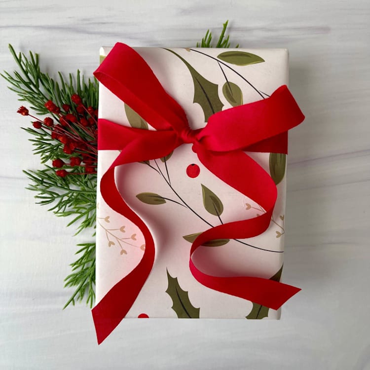 Red 3/4' x 15 ft Holiday Ribbon by Honey Silks Co